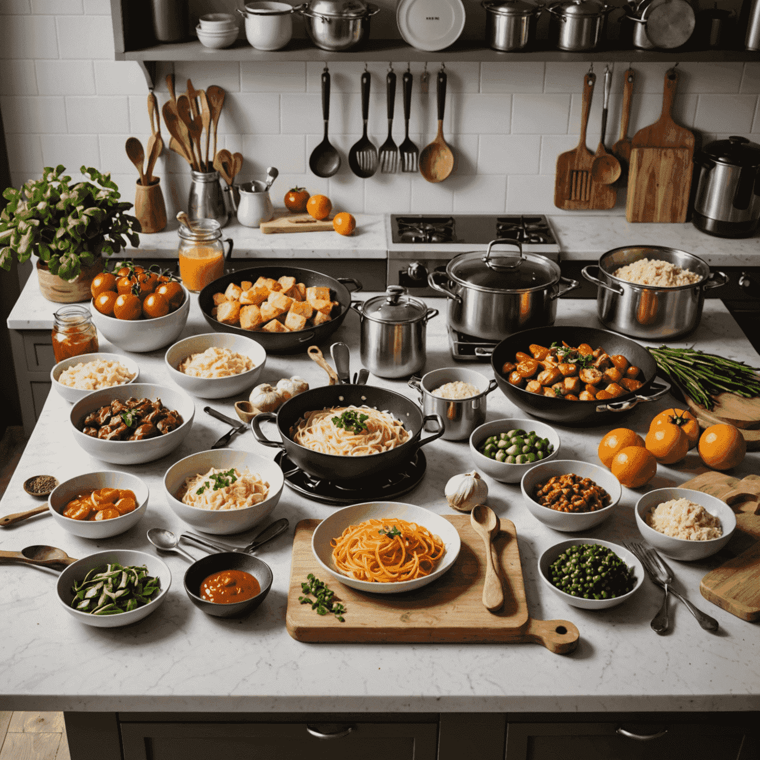 A virtual kitchen in playxboxpsworld with basic cooking utensils and ingredients laid out on a counter, ready for a beginner chef to start their culinary journey.